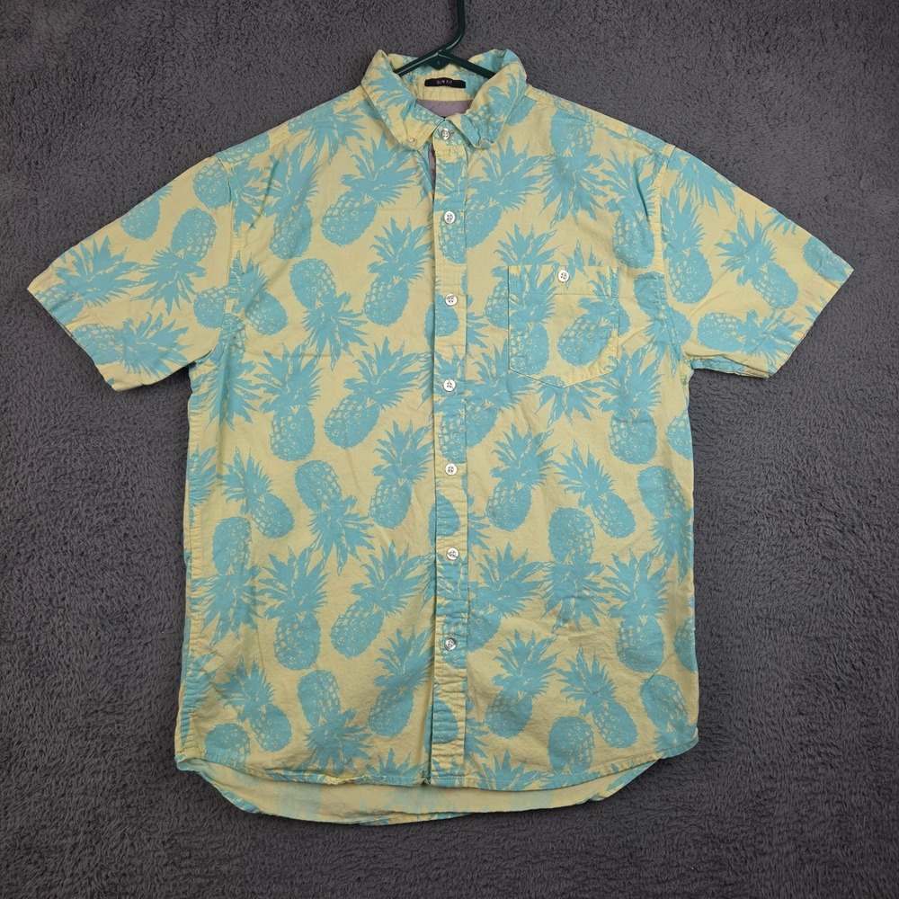 Artistry in Motion Button Up Shirt Men's Small Slim Fit Hawaiian Tropical